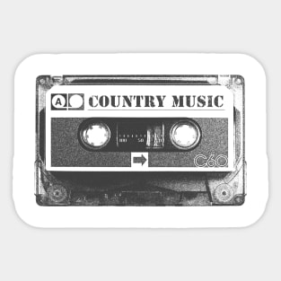 Country Music - Country Music Old Cassette Pencil Style Sticker